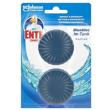 WC-Ente® Blue Bloc Intank, WC-Tabs für Wasserkästen, Marine Duft, 2er Pack (2x50g)