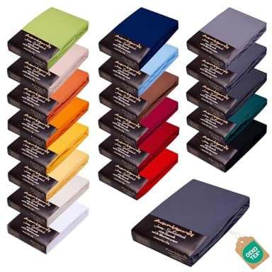 Avantgarde Premium Spannbettlaken 90x200-100x220 - hoher 40cm Steg auch f. Boxspringbett & Wasserbett - Spannbetttuch ca.170g/m² - Bettlaken - 100% Jersey Baumwolle Oeko-TEX (19 Dunkelgrau)