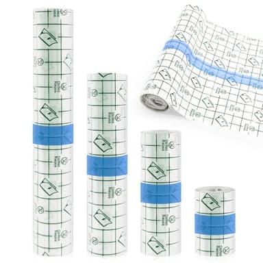 4 Rollen Tattoo Folie Heilung,Tattoo Pflaster,5/10/15/20CM X 2M Transparent Second Skin Tattoo,Second Skin Tattoo PU Folie Tape,Wundverband Protection Film,Duschpflaster