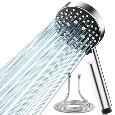 Magichome Duschkopf mit Schlauch 2M,Hochdruck Duschkopf mit 5 Sprühmodi Turbolader-Design, Handbrause Wassersparend Duschbrause für Niedrigen Wasserdruck