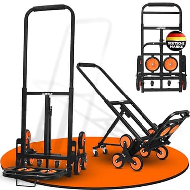 LASTHELD® Sackkarre Treppensteiger klappbar – 2-in-1 Transportwagen & Treppenkarre aus Stahl, 150 kg Tragkraft, robust - ideal für Umzug, Möbel & Garten