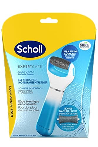 Scholl Expert Care, Hornhaut Entfernung für seidig weiche Füße,elektrischer Hornhautentferner schnell & Mühelos (mit Meeresmineralien Rolle für präzise Ergebnisse,1 Gerät inkl. Rolle)1 Stück(1er Pack)