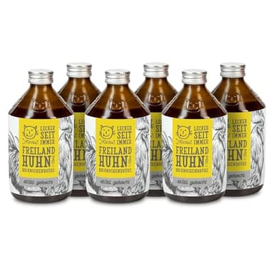 J.Kinski® Bio Hühnerbrühe (6x 525ml) Bone Broth | Freilandhuhn 100% Bio Knochenbrühe | Für Ramen Brühe & Hühnersuppe | Ohne Geschmacksverstärker | Reich an Kollagen | Paleo & Ketogene Diät