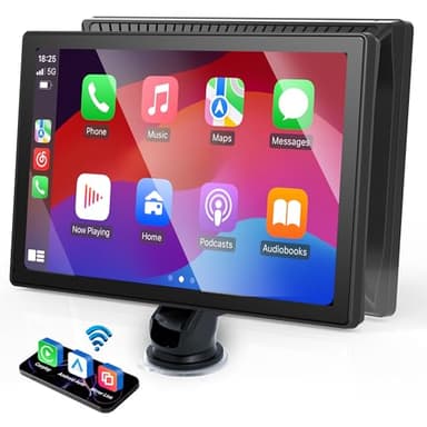 9 Zoll Carplay Display, FüR Apple Car Play und Android Auto HD Touchscreen mit, Kabelloses Autoradio,mit Sprachassistent und Anruffunktion, Mirror Link,Einfacher Einbau(9 Zoll)