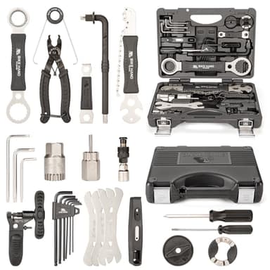 BIKE HAND Fahrrad Werkzeugkoffer,Fahrradwerkzeug Komplett Set,22 Teilig Profi Reparaturset mit Tragekoffer,ReparaturSchwarz