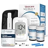sinocare Blutzuckermessgerät Set, Upgrade Zuckermessgerät mit Teststreifen 50, Starter und Ältestenbedienung Freundlich(Safe AQ pro I Blutzuckermessgeräte Set 50)