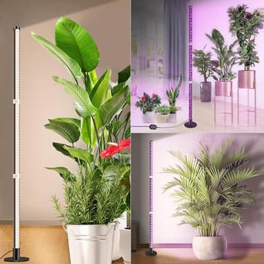SIYOMG Pflanzenlampe LED Vollspektrum mit Timer & Dimmbar | 243 LEDs Grow Licht mit 3 Modi für alle Wachstumsphasen, Höhenverstellbare Hänge/Stehlampe für Indoor Garten, Zimmerpflanzen und Kräuter