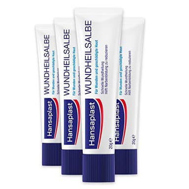 Hansaplast Wundheilsalbe 4er Set (20 g), Wundsalbe für eine schnelle Wundheilung, Wund- und Heilsalbe reduziert das Narbenrisiko