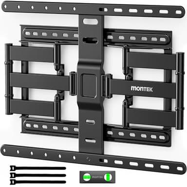 monTEK Ultra Slim TV Wandhalterung Schwenkbar für 43-90 Zoll Fernseher, 1,1" dünne TV Halterung Vollbewegliche Wandhalterung, doppelt schwenkbar, max. VESA 600x400 mm, bis zu ~60 kg