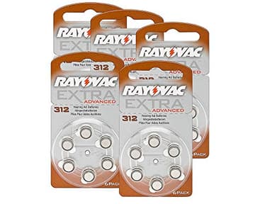 RAYOVAC Hörgeräte-Batterien 312 Extra Advanced 1,45V 180 mAh, 5X 6er Sparpack