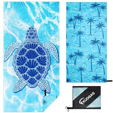 KUOGAS Strandtuch XXL 200×100 cm,Groß Schnelltrocknendes Mikrofaser Handtuch, Sandfrei Badetuch,Stranddecke Damen strandhandtuch