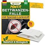 Bettwanzen Falle mit Spezial-Lockstoff - 9x Bettwanzen Fallen - umweltfreundlich Bettwanzen bekämpfen, Chemiefreie Falle mit starker Klebefläche, giftfrei & geruchsneutral