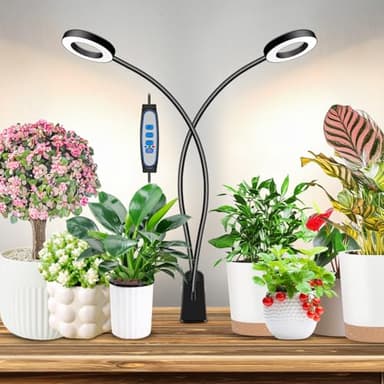 Eurbolan Pflanzenlampe LED Vollspektrum, LED Grow Lampe, 96 LEDs vollspektrum pflanzenlampe, pflanzenlicht für zimmerpflanzen mit 3 Modi & 5 Dimmstufen, Auto Timer 6/12/16H(660nm/3000k/6000k).