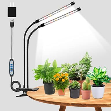 Wolezek Pflanzenlampe LED, Vollspektrum Wachstumslampen für Pflanzen, 6000K Pflanzenlicht für Zimmerpflanzen, Pflanzenleuchte, Grow Light mit 5 Stufen Dimmbar, 6/12/16H Auto Timer