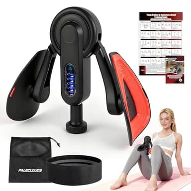 Oberschenkeltrainer, 10-100 lbs Beintrainer für Zuhause mit Widerstandsbändern & Trainingsposter, Multifunktionaler Beckenbodentrainer für Frauen & Männer, Adduktoren & Abduktoren Trainingsgerät