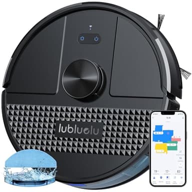 Lubluelu Saugroboter mit Wischfunktion 3-1, 5000Pa Staubsauger Roboter mit Lasernavigation, 54 dB Roboterstaubsauger mit Anti-Siphon-Technologie, 150 Min Laufzeit, APP Steuerung, 24 No-Go Zonen