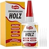 Superkleber für Holz – Extra starker, transparenter & wasserfester Holzkleber für Möbelreparatur, Bastelarbeiten & DIY – Schnell trocknender Kleber für Holz, Metall, Kunststoff & mehr