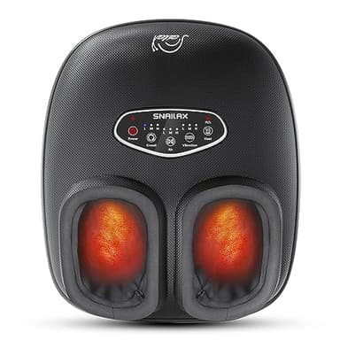 Snailax Shiatsu Fußmassagegerät mit Wärme für Plantarfasziitis Neuropathie, Fussmassagegerät mit tiefen Kneten Kompression Vibration, Fußwärmer für Home Office Use, Geschenke