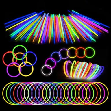 Kangtaixin Knicklichter Leuchtstäbe - 100 Knicklichter Party Set für Kinder mit 100 Verbinder Mitgebsel Kindergeburtstag, Gastgeschenke, Leuchtstäbe Party Deko für Geburtstag & Events