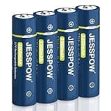 4 Stück Wiederaufladbarer 3.7V Akku, 3300mAh Batterien Lange Lebensdauer, für Taschenlampen, Stirnlampen, Türklingeln (Nicht AA/AAA Akku)