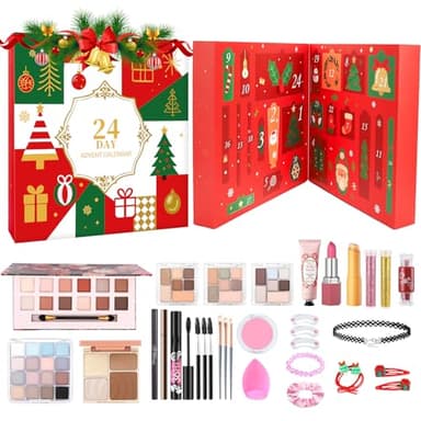 Jutqut Makeup Adventskalender 2025 Frauen, 24 Tage Adventskalender Schminke Make-up Geschenkset und Kosmetik Überraschungen für Weihnachts, Schminke Set und Gesicht Cosmetics für Damen Mädchen