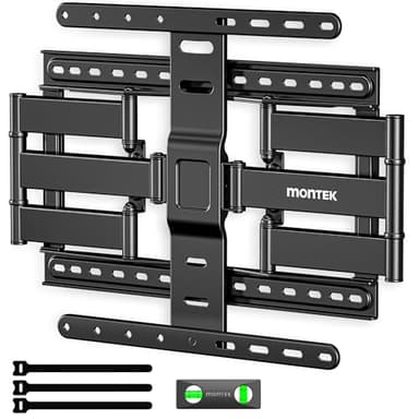 monTEK 1.1" Ultra Slim TV Wandhalterung für 37–75 Zoll Fernseher, Schwerlast Wandhalterung Fernseher bis 60 kg, Vollbewegliche TV Halterung, Max. VESA 400x400 mm