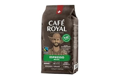 Café Royal Espresso Brasil – 100% Arabica Kaffeebohnen, kräftig-intensiv, dunkle Röstung, Stärke 4/5, Fairtrade, 500 g ganze Bohnen