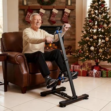 Faltbares Arm- und Bein-Ergometer für Senioren – Pedaltrainer für ältere Menschen, verstellbares Handfahrrad für Physiotherapie, Knie- und Fuß-Rehabilitationstrainer für Erwachsene