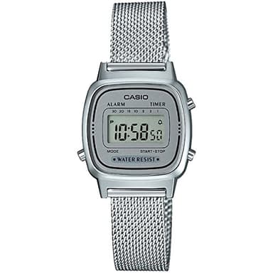 CASIO Damen Armbanduhr Digital Quarz massives Edelstahl LA670WEM-7EF