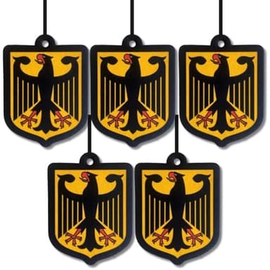 5er Set Auto Duftbaum Deutschland – Autoduft & Lufterfrischer Rückspiegel – Sandelholz Fruchtiger Duft – Bundesadler Design – Auto Duftanhänger gegen Gerüche (5)