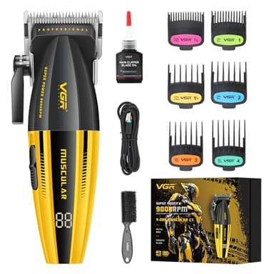 VGR 285 Fresh Fade Haarschneidemaschine Herren Profi, 9000 U/Min Professionelle Haarschneider, Kabelloser Kompakter Clipper Haarschneider Leichtes Vielseitiges Friseur Haarmaschine mit LED-Display