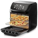 Arendo - 4 in 1 Heißluftfritteuse 12 Liter - Grill - Dörrautomat - Backofen - Air Fryer - LED-Touchscreen - Easy&Clean - Fritteuse Drehgrill ohne Öl - Umluft - Pizza Hähnchen Pommes - BPA frei