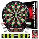 Winmau Elektronische Dartscheibe - Ton Machine Soft Tip Elektronische Dartscheibe, E Dartscheiben-Set mit 90+ Spielen & Digitaler Anzeigetafel für 8 Spieler - 2x Darts, Wurfleine, 10x Kunststoffspitze