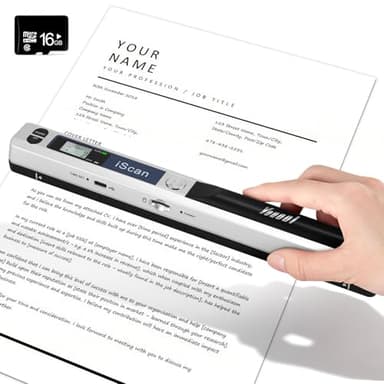 Youool Handscanner Dokumentenscanner, A4 900 DPI Hohe Auflösung Farbfoto Portable Scanner, JPG/PDF Format USB 2.0 Mobiler Scanner Tragbarer Dokumentenscanner für Dokumente Quittungen Fotos (Silber)