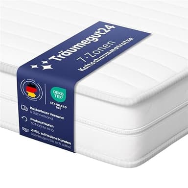 Träumegut24 AquaFlex 7-Zonen Matratze 160x200 cm | H3 | Ergonomische Kaltschaummatratze | Hypoallergen & Antibakteriell | Bezug abnehmbar & waschbar | Oeko-TEX® | (16cm, 160 x 200 cm)