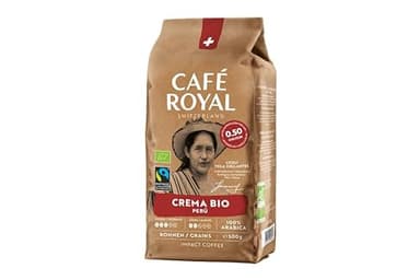 Café Royal Bio Crema Peru – 100% Arabica Kaffeebohnen, harmonisch-intensiv, mittlere Röstung, Stärke 3/5, Bio & Fairtrade, 500 g ganze Bohnen