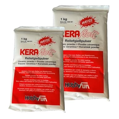 KERAflott Reliefgießpulver weiß 2 kg (2 x 1 kg)