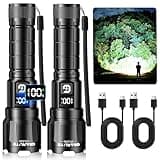 GEARLITE LED Taschenlampe Aufladbar, 6000 Lumen Extrem Helle Zoombares Taktische Taschenlampen mit 3 Lichtmodi & Langer Betriebsdauer, IP65 Wasserdichte Handlampe für Camping, Angeln, Notfäll, Wandern