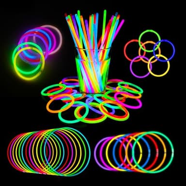 Knicklichter Party-Set für Kinder – 100 Leuchtstäbe mit 100 Verbindern in 7 Farben, Silvester Deko 2026, Party Deko & Kindergeburtstag Gastgeschenke für Festival, Halloween, Hochzeit & Weihnachten