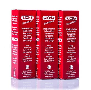 Ajona Medizinisches Zahncreme-Konzentrat für Zähne, Zahnfleisch und Zunge, 3 x 25 ml