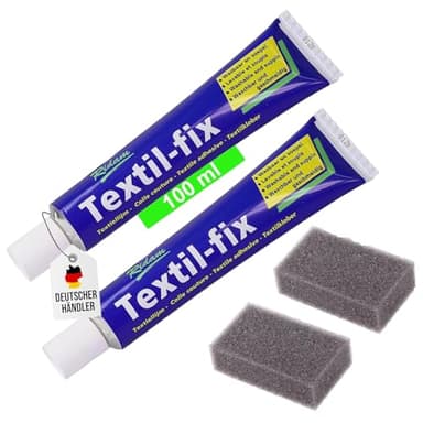 Langlauf Schuhbedarf Textilkleber Waschmaschinenfest –extra stark & wasserfest – Stoffkleber für Kleidung, Textilien, Baumwolle, Jeans, Leder- Nähkleber – transparent,flexibel&lösungsmittelfrei 100ml
