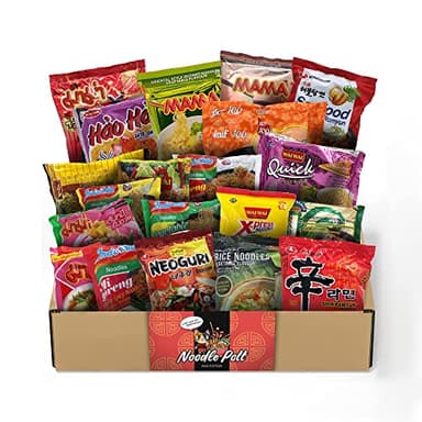 NASCHMASCHINE | Asia Instant Nudeln Box | 20 verschiedene Sorten von MAMA, Indomie | Asia Ramen Udon aus Rind, Schwein, Shrimps, Huhn, Gemüse Geschmack