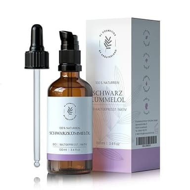 Kräuterland Schwarzkümmelöl, Bio Hautöl - 100ml Schwarzkümmel Öl, kaltgepresst, naturrein - Pflegeöl für Haut & Haar in Premium Qualität