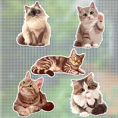 MWOOT 10 Pieces Katze Fliegengitter Magnet, Kühlschrank Magnete Deko, Fly Screen Doors Magnets Zweiseitig, Haustier Crashing Tip, Fliegengitter Magnetic Schutz, Fliegengitter Reparatur Decorative