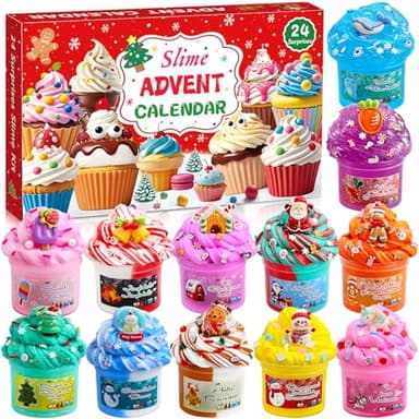 Slime adventskalender 2025 kinder jungen 10 12 8 6 5 4 7 11 13 14 Jahre mädchen schleim set weihnachtskalender Weihnachten Geschenke Kinder Jungs Weihnachtsgeschenke für Mädchen Junge Fluffy Slime set