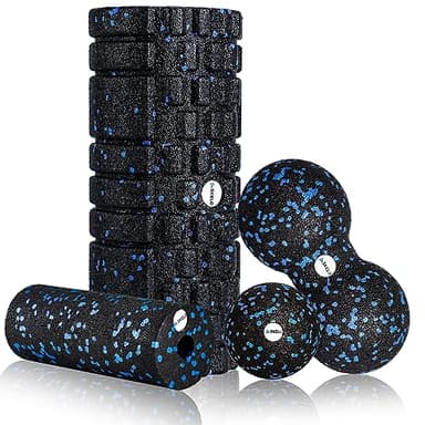 Faszienrolle Faszienrollen Set Bestehend aus 3D-Textur-Massage Faszienrolle Wirbelsäule/Mini-Faszienrolle Faszienball Blackroll Foam Roller für Yoga Bindegewebsstoffwechsel Muskelmassage mit Poster