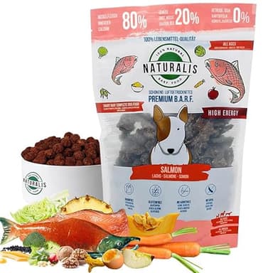 Naturalis Smart 80 Barf Trockenbarf Hundefutter 500g Lachs Alleinfuttermittel ohne Zusätze getreidefrei sojafrei glutenfrei 100% Natur - schonend luftgetrocknet