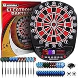 Elektronische Dartscheibe Profi Set 34 Games mit 354 Varianten3 Sprachen: Deutsch, Englisch, Französisch für 1 bis 8 Spieler mit 12 Darts SP02-H-A