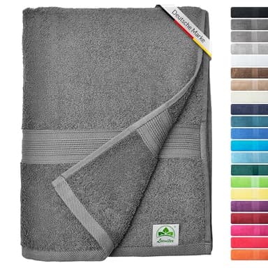 leevitex® Saunahandtuch XXL, flauschig und saugstark, 1 Saunatuch, 80 x 200 cm, Qualität 500 g/m², 100% Baumwolle - Anthrazit