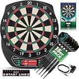 KESSER® Elektronische Dartscheibe Profi Set - E Dartboard mit 15 Dartpfeile + 35 Pro Flights 100 Pfeilspitzen + Zubehör Dart für 1 bis 8 Spieler